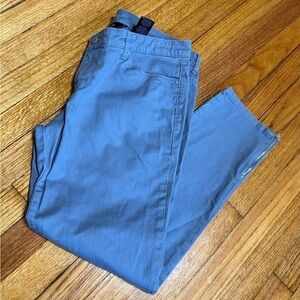 NORMA KAMALI jeans ankle zipper mid rise stretch cotton denim crop grey 10